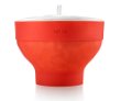 Lékué 0200226R10M017 Schüssel für Popcorn, Silikon/Platin, Rot